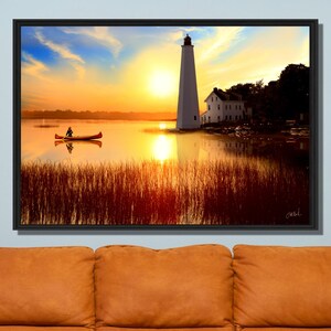 Lighthouse Wall Art, Beach Print, Gift For Husband, Nautical Poster, Living Room Bedroom, Lighthouse Boat Art, Gift For Him