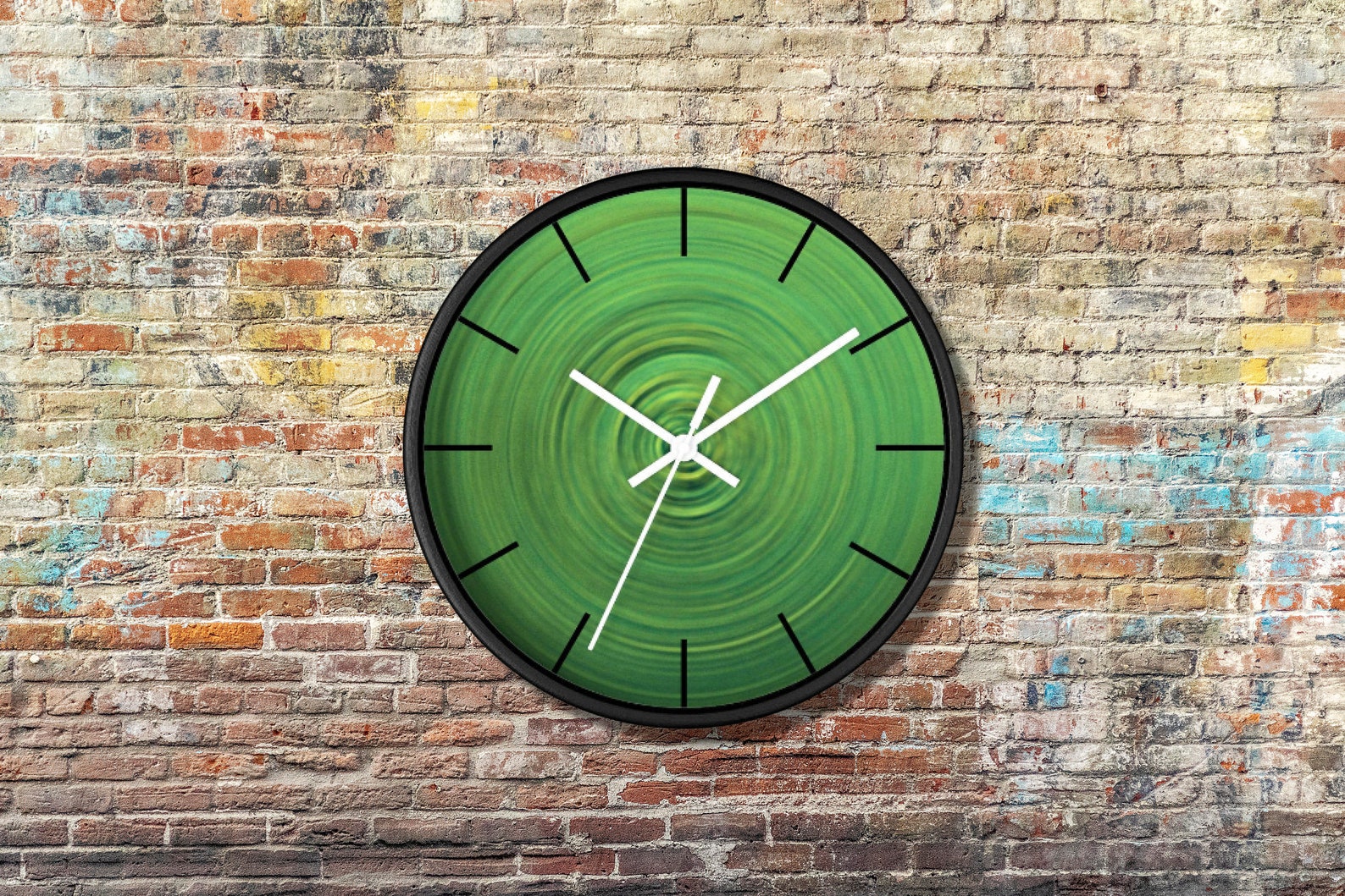Green Wall CLOCK 10Dia Home Idea Colorful Timepiece Etsy
