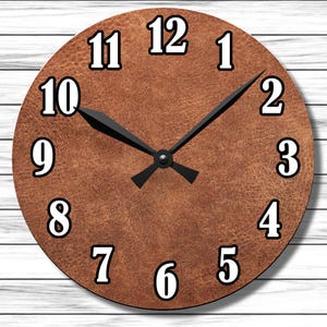 Brown Wall Clock, Unique Gift For Men, Mancave, Log Cabin, Country Farmhouse Decor, Kitchen Wall Clock, Rustic Gift
