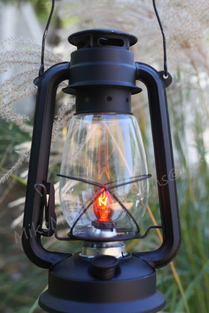 Electric Lantern Table Lamp FLAT BLACK 12 Electric - Etsy