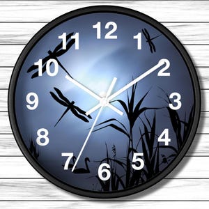 Dragonfly Rustic Wall Clock, Farmhouse Gift For Her, Dragonfly Kitchen Spring Decor, Gift For Women, Mystical Wall Art