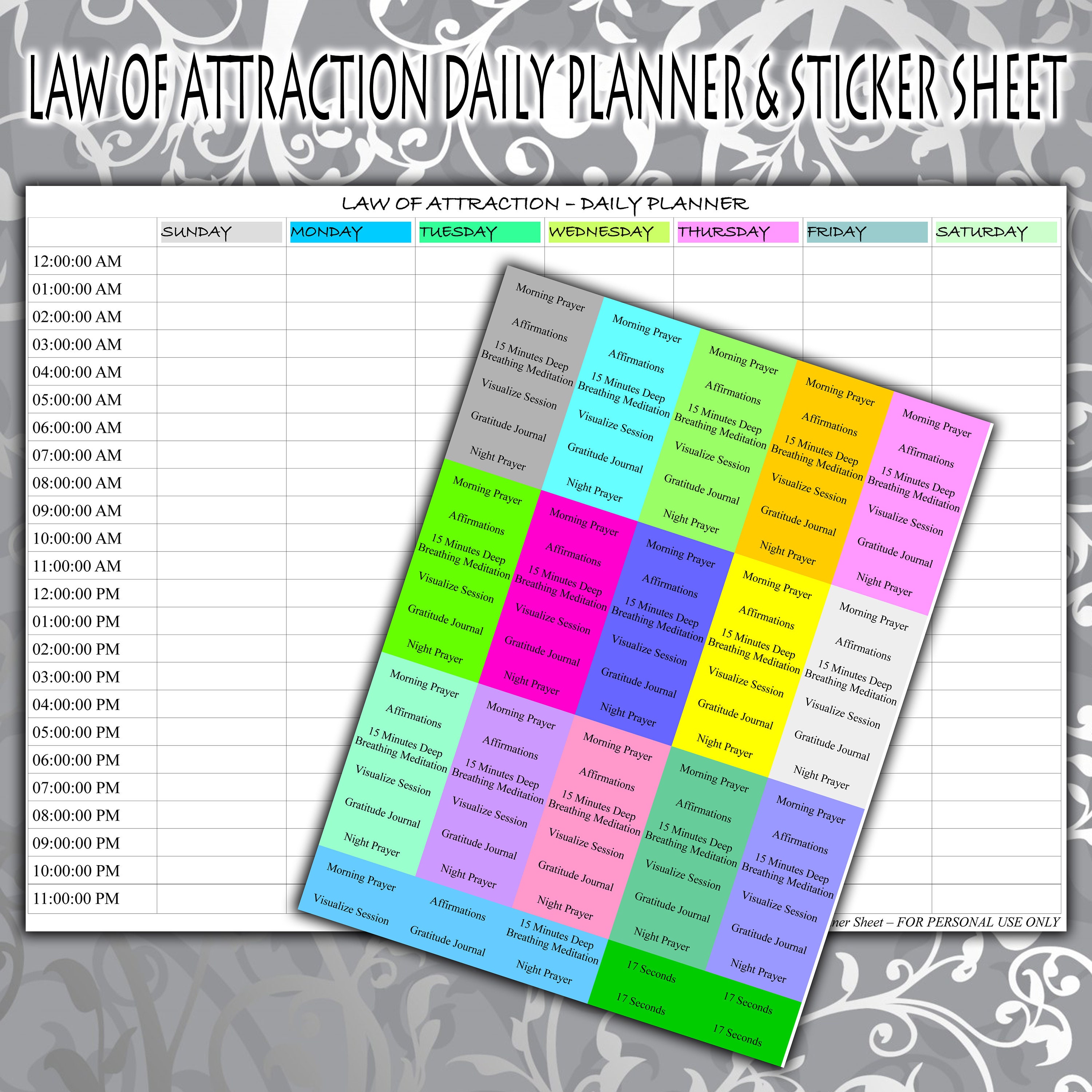 LAW OF ATTRACTION Daily Planner Instant Download Printable Etsy LAW OF ATTRACTION Daily Planner Instant Download Printable Etsy