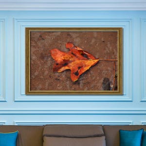 Póster de hojas de otoño, arte mural para sala de estar, regalo para hombre, decoración rústica de casa de campo, regalo para él, póster de naturaleza forestal