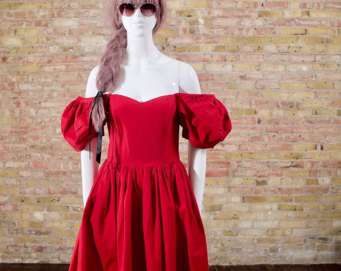 Laura Ashley Puff Sleeve Dress / Full Skirt Dress / Cotton Etsy