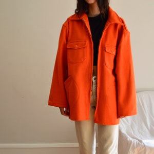 Blaze orange wool jacket top