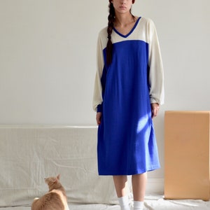 knit colorblock 80s sweaterdress