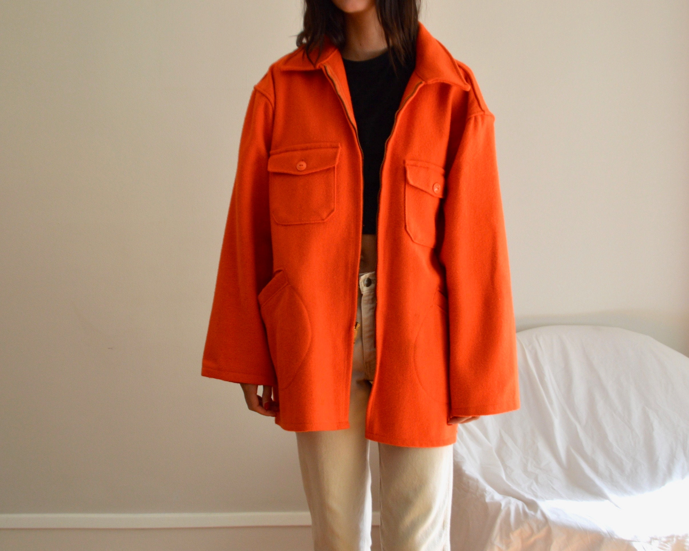 Wool blaze orange hunting jacket hotsell