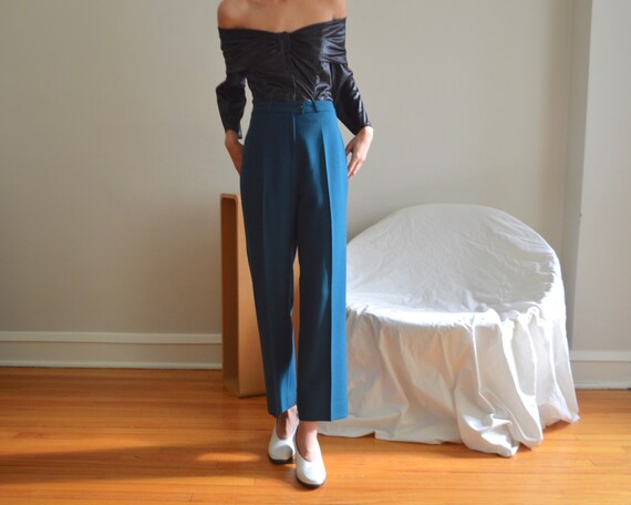 rodier of paris teall wool straight leg trouser /