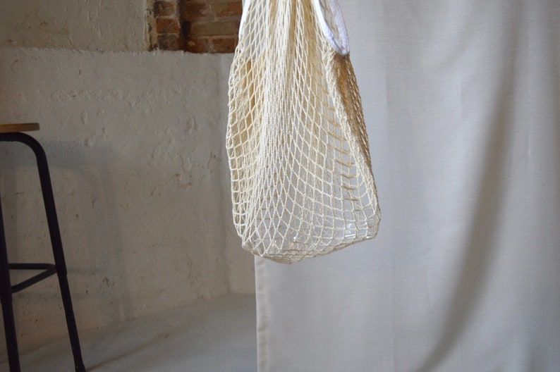 vintage cotton net market bag slouchy bag