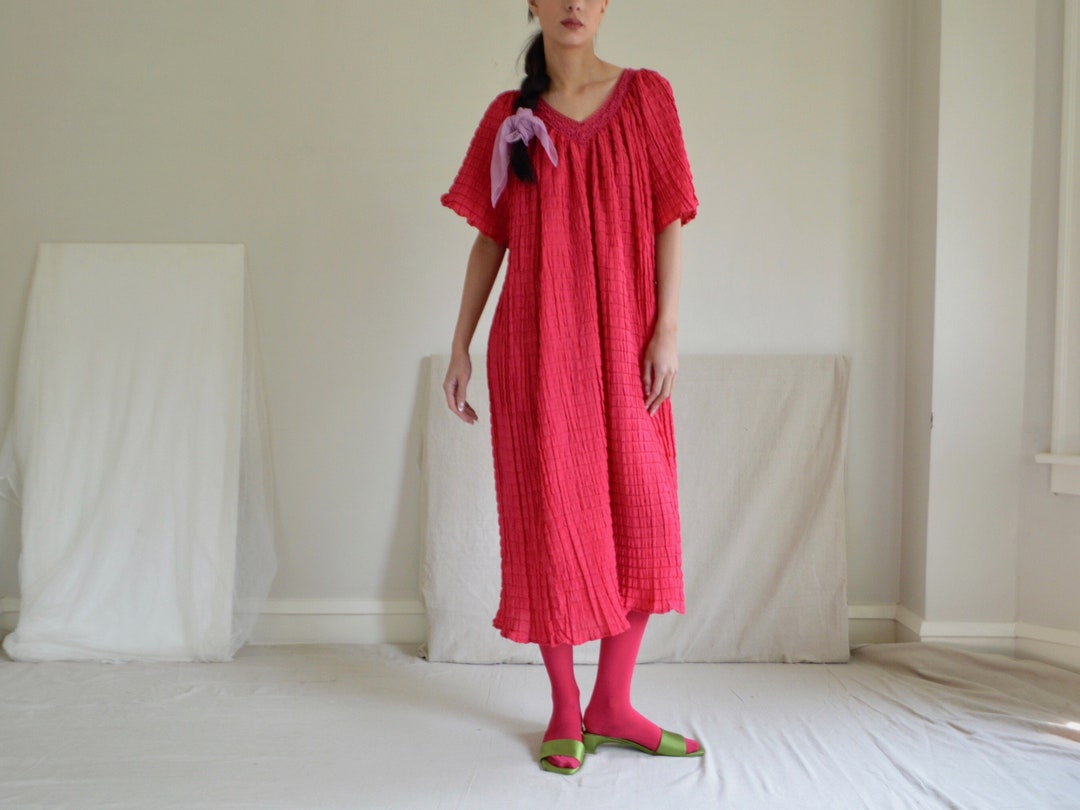Crinkle Tiered Dress with Collar & Smock Cuff main image 1