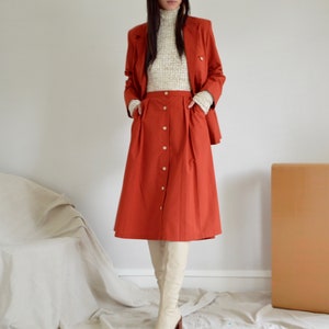 rust twill skirt and blazer 70s set image 4