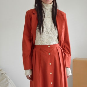 rust twill skirt and blazer 70s set image 7