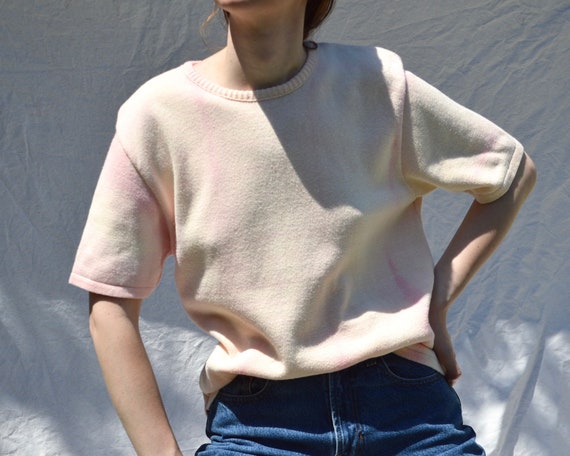 short sleeve cotton tie dye sweater