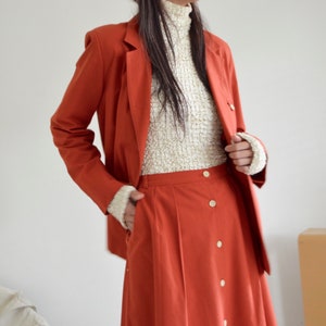 rust twill skirt and blazer 70s set image 6