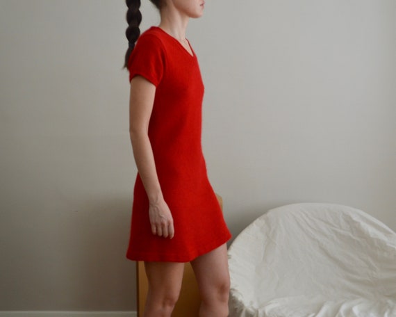 angora mini fuzzy sweaterdress
