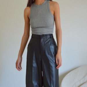 black leather taper trousers / 29w image 4