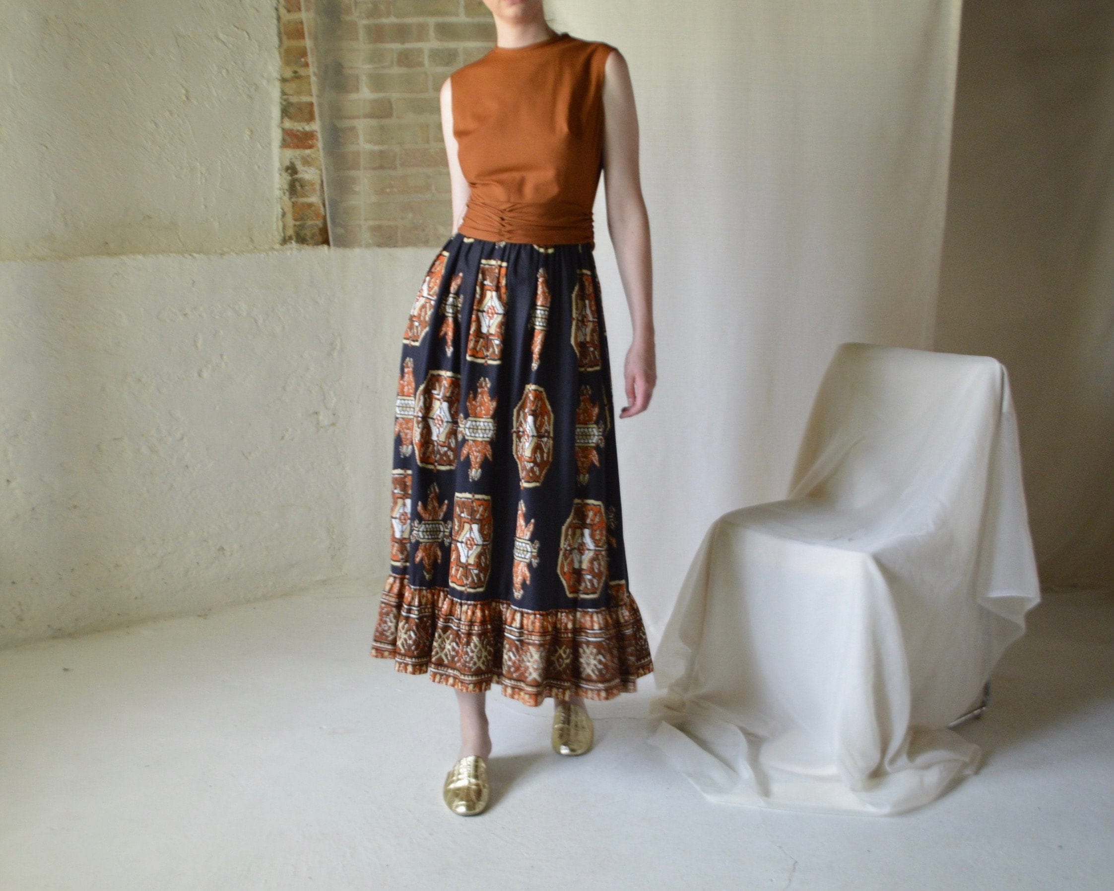 Issey Sport c.1970-80s wool dress with built in scarf & repairs by Mineral Tufts