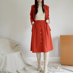 rust twill skirt and blazer 70s set image 5