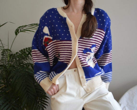 wool novelty winter cardigan sweater