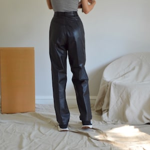 black leather taper trousers / 29w image 3
