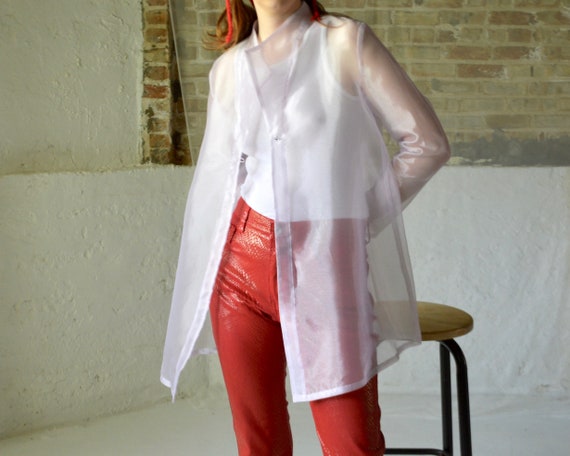 sheer lavender organza oversized blouse