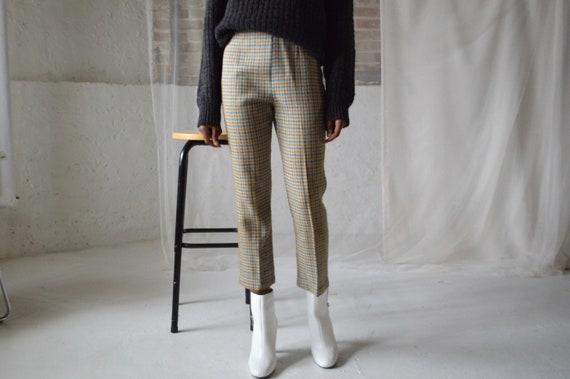 60s houndstooth cigarette pants / high waist