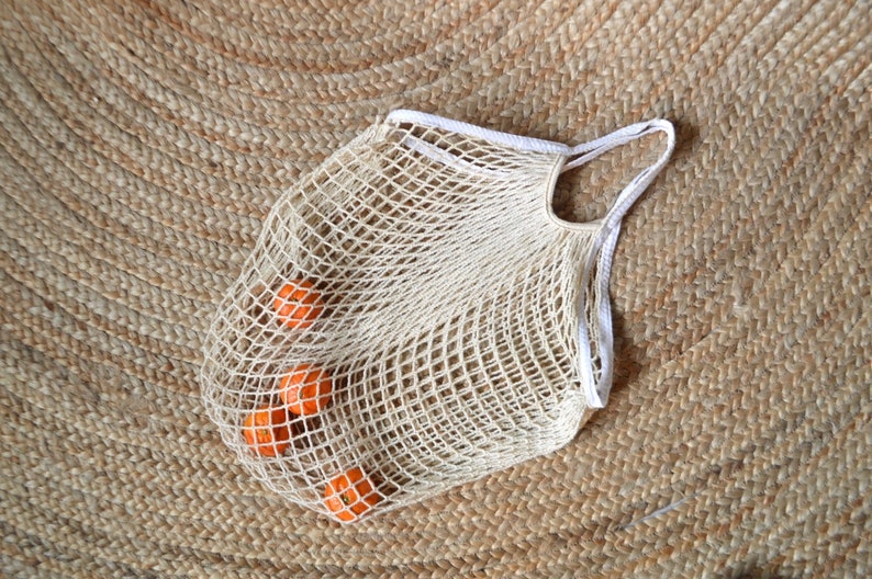 vintage cotton net market bag slouchy bag
