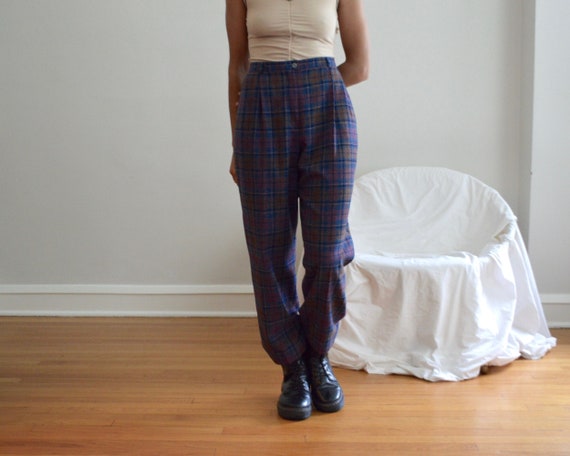 pendleton wool plaid pleated trouser / 32w