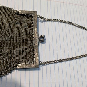 Antíque chainmail silver coin purse