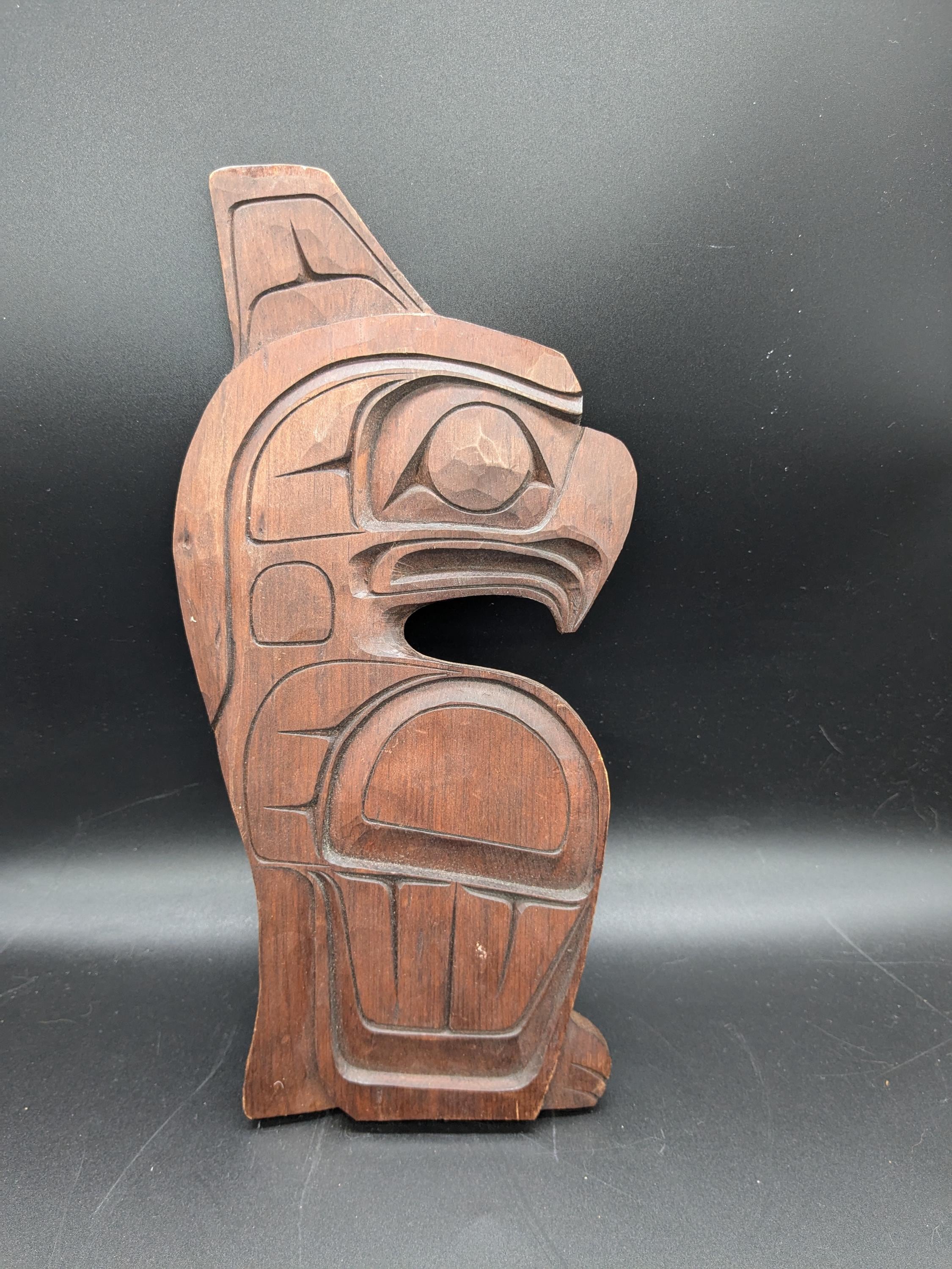 West Coast First Nations Indigenous Carved Thunderbird Signed by