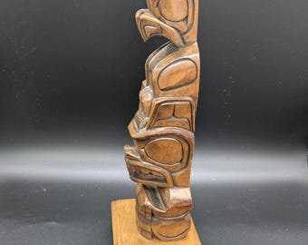 トリンギット族 トーテムポール アラスカ カナダ フォークアート 木彫