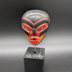 West coast indigenous first Nations carved mask done by Artie George