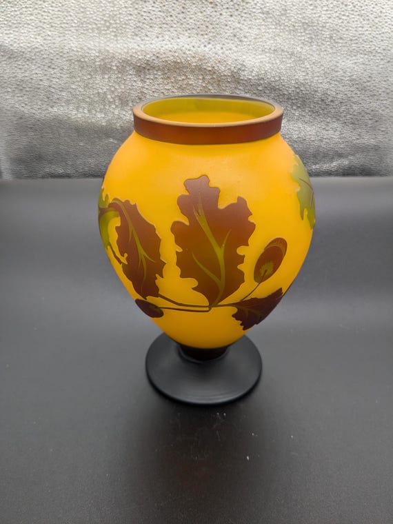 Galle cameo style acorn vase