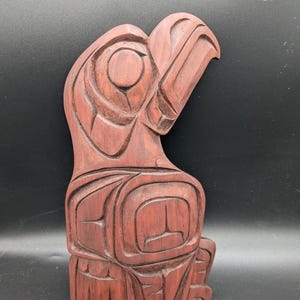 West coast first Nations indigenous Thunderbird carving by Gino seaward