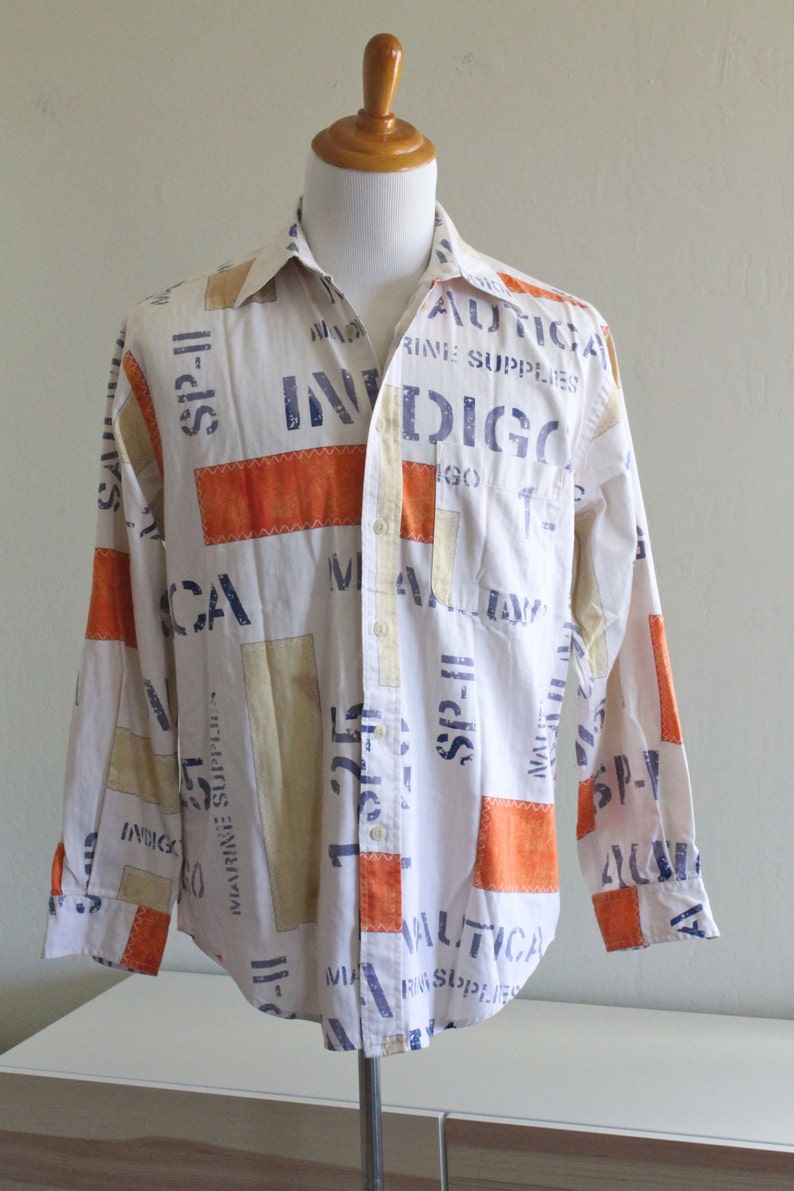 Vintage Nautica Shirt with Maritime Print SALE