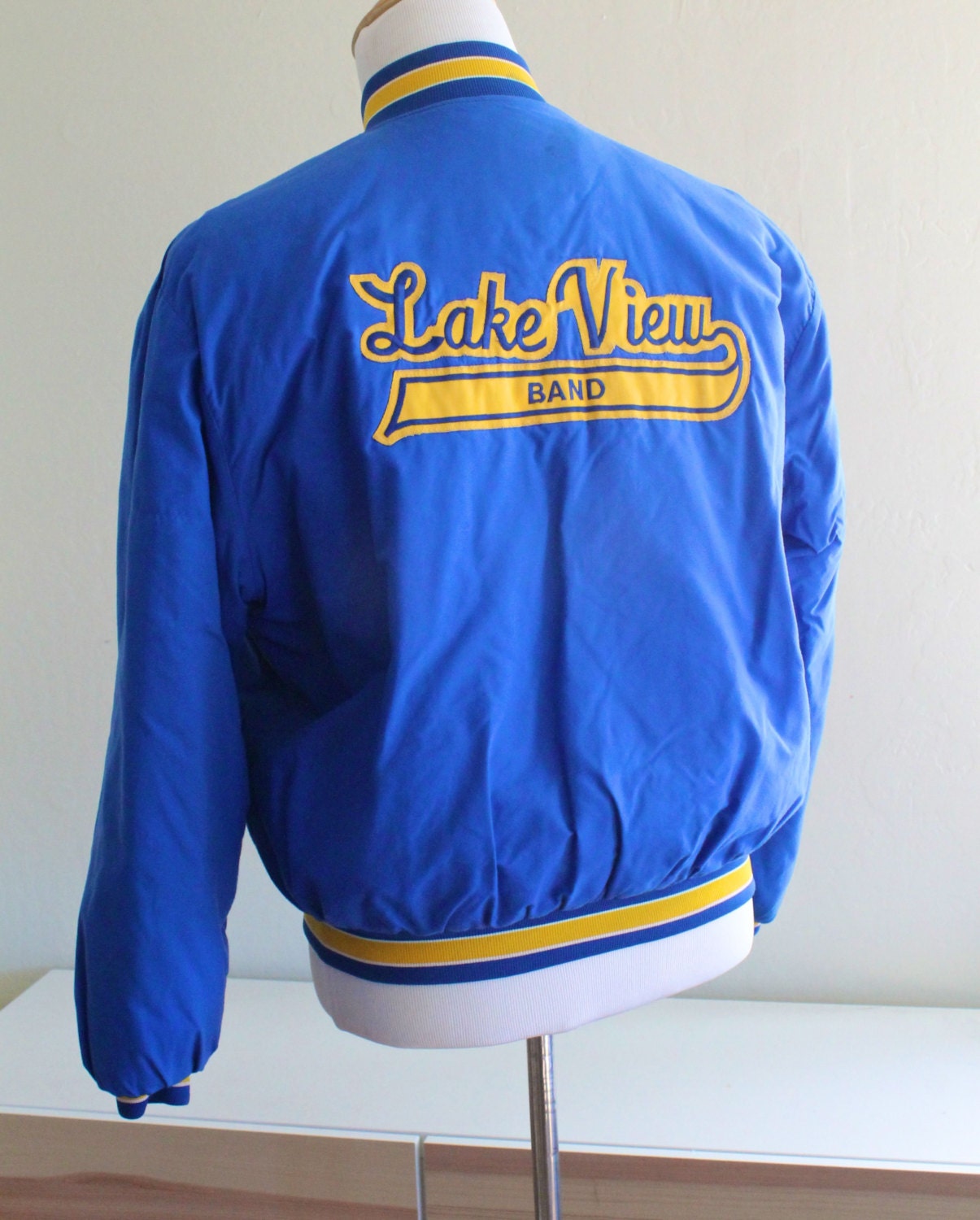 Neff Leather Varsity Jacket- UK S- Blue 17 Vintage Clothing