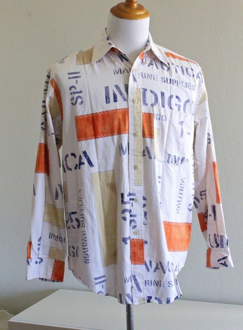 Vintage Nautica Shirt with Maritime Print SALE