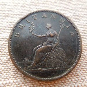 British 1/2 Penny, 1807, King George III, Historic Copper Coins - Last One