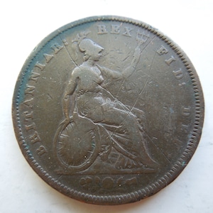 British 1 Penny, 1831 King William IIII, Historic Copper Coin