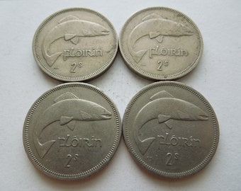Irish Coins, Florin, 1951 to 1966, Salmon Reverse, Eire, Republic of Ireland - Pick Your Years