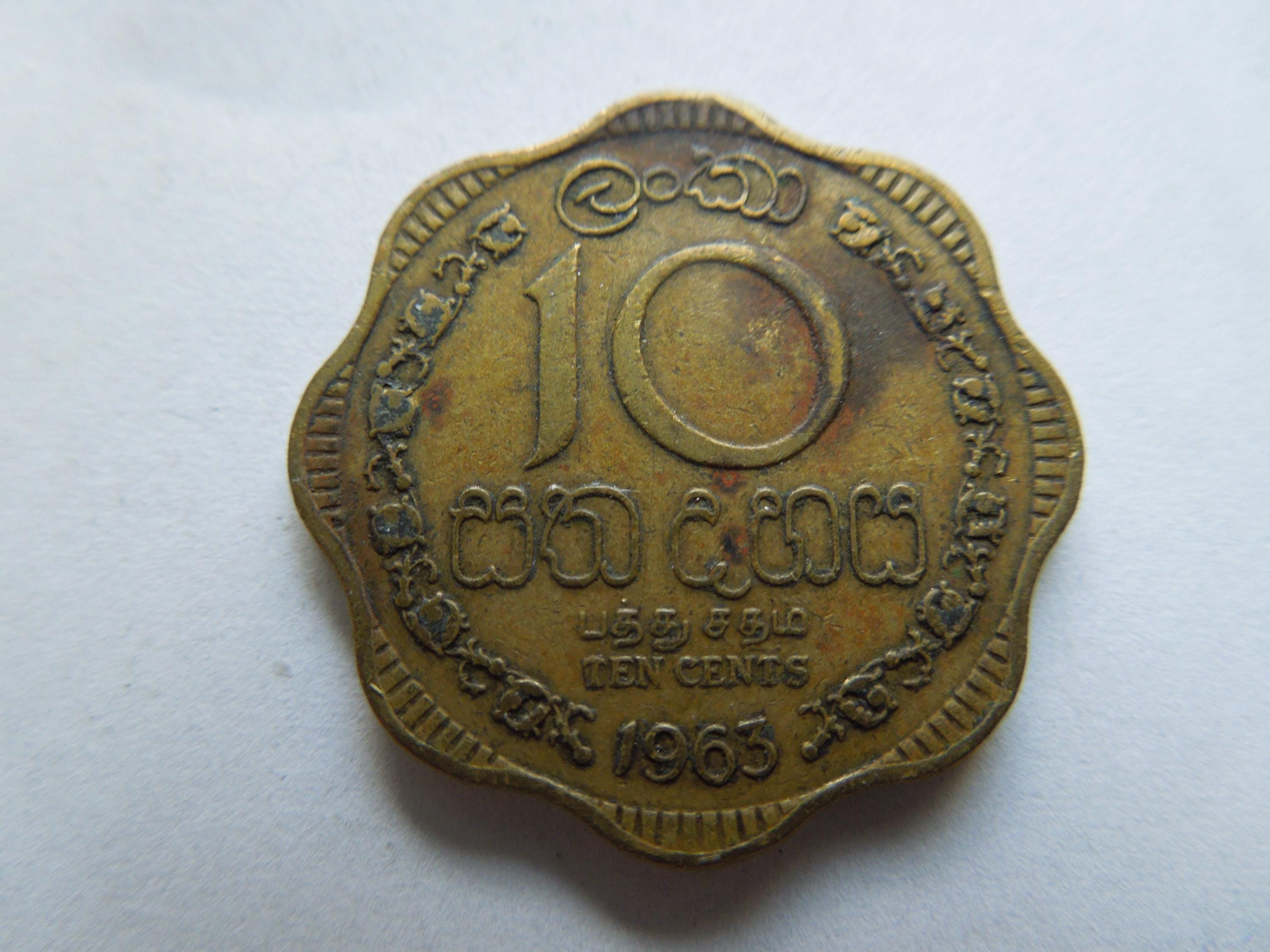 Ceylon Sri Lanka Coins, 1963, 10 Cents - Last One - Etsy