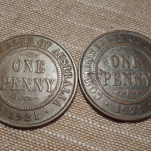 Australian Coins, Large Pennies, 1921 to 1924, Several Years,  Pick Your Year
