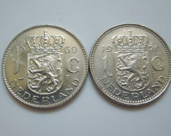 Netherlands Coins, 1 Gulden to 2 1/2 Gulden, 1969 to 1980, Several Years Available - Sell By The Piece