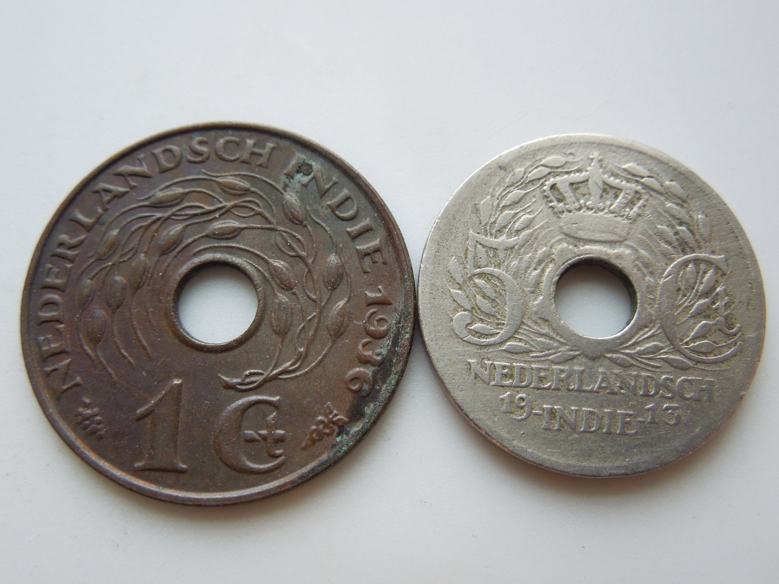 オランダ領東インド諸島の硬貨（1セント～5セント）（状態不良）- 切り売り - Etsy 日本