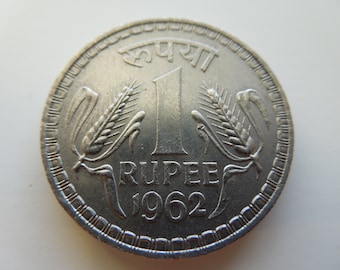 ヴィンテージ 1940-1945 イギリス領インド 1ルピー銀貨 国王ジョージ6