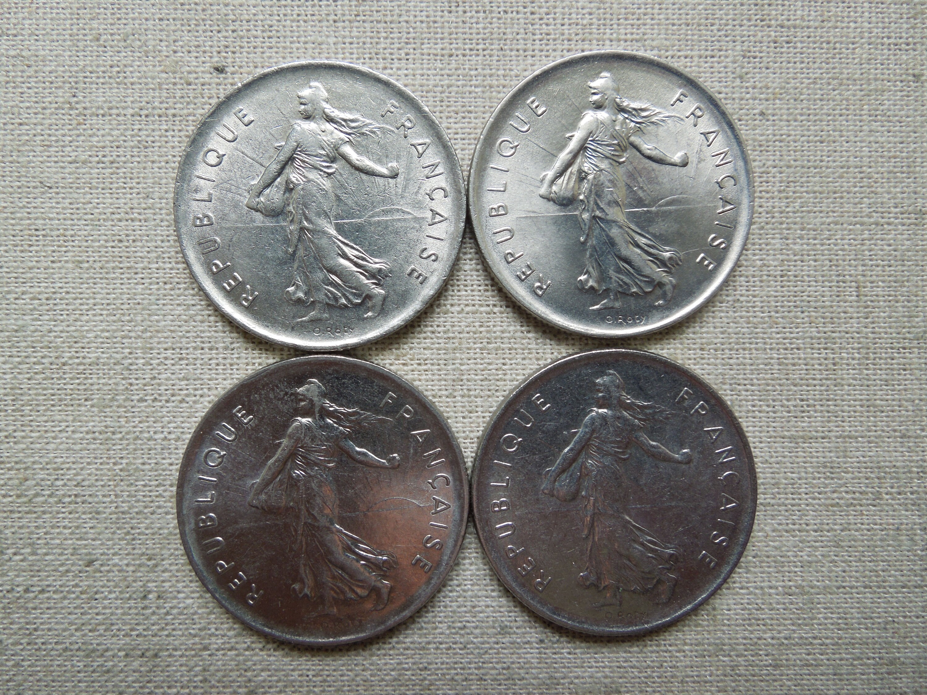 フランス硬貨、5フラン、1971年から1992年、記念硬貨を含む - 枚単位で