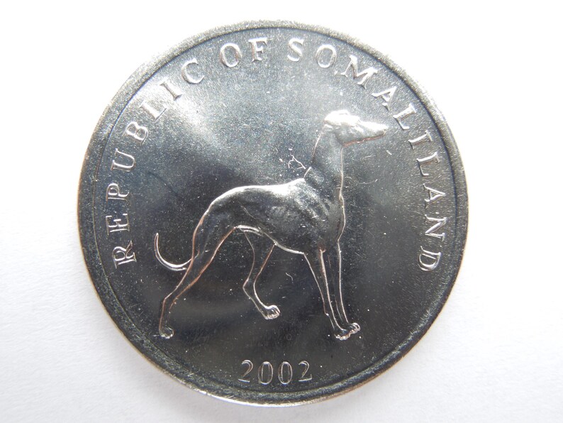 Animal Coins, Greyhound, Somaliland, 20 Shillings 2002, Uncirculated ...