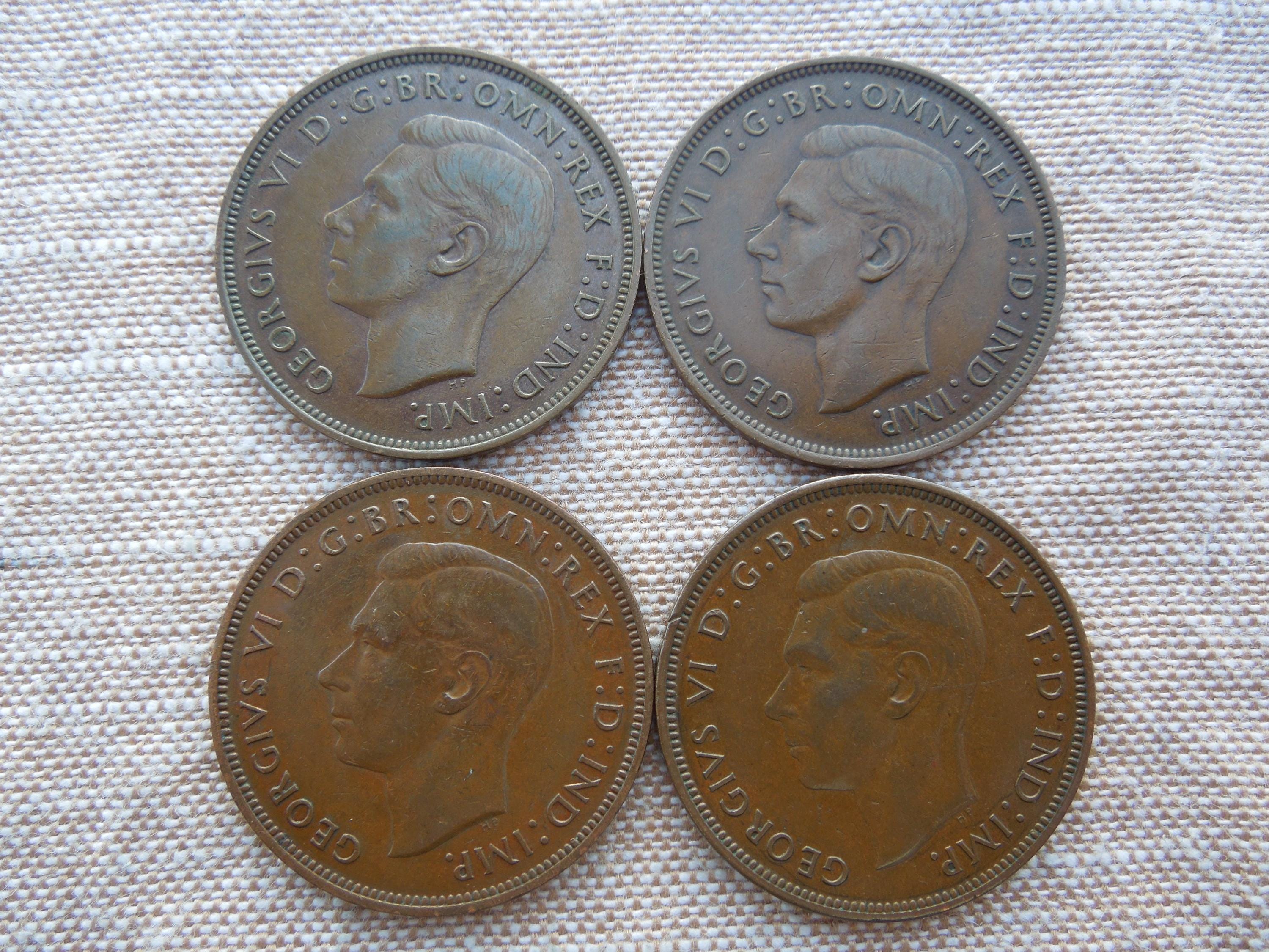 ジョージ6世、1ペニー硬貨、1937年から1949年、枚数限定販売 - Etsy 日本