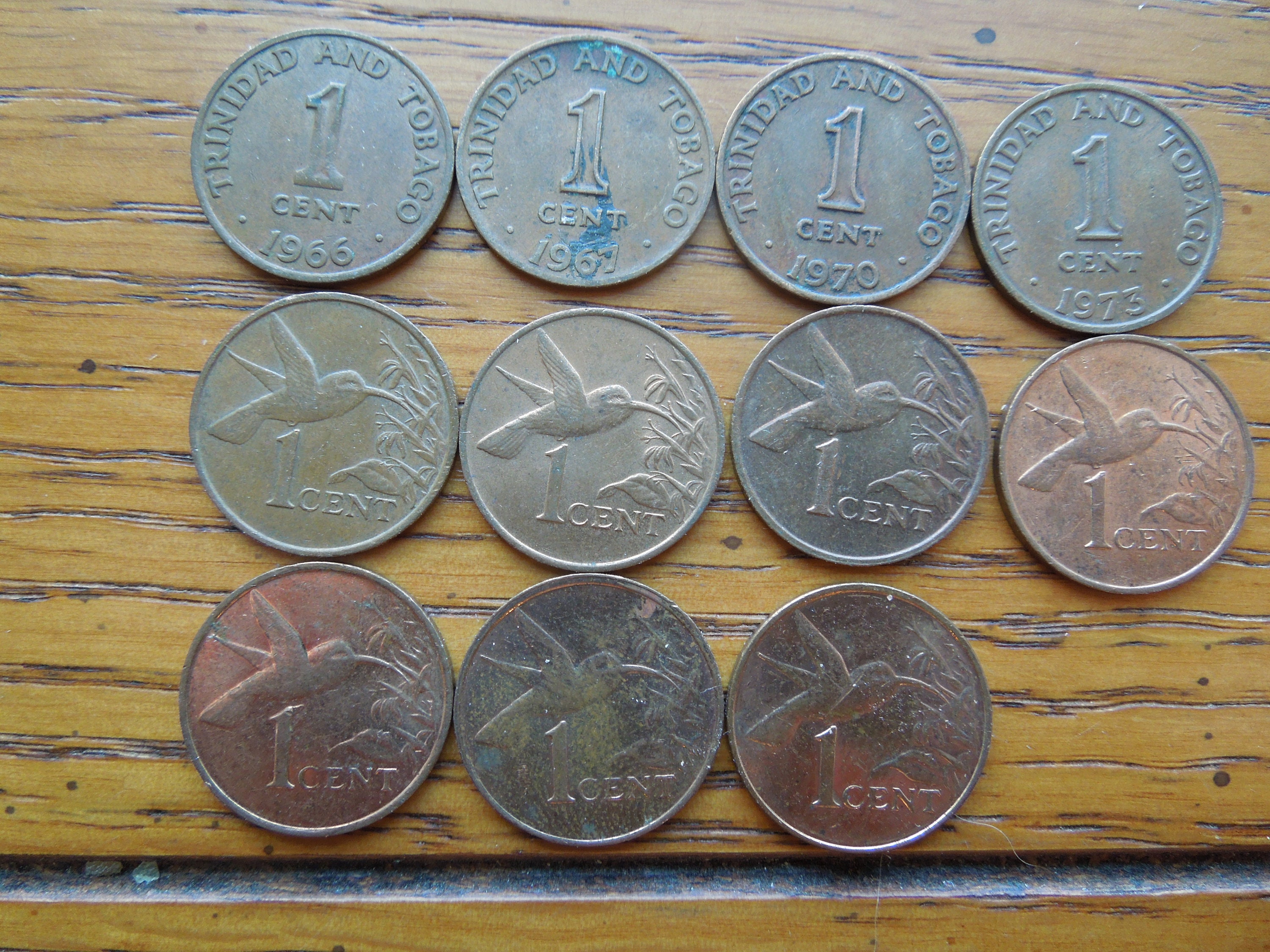 Trinidad and Tobago Coins, 1 to 25 Cents, 1973 to 2005 - Sell by