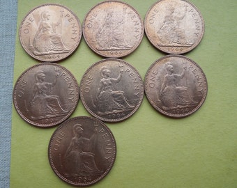1962年英国1ペニー硬貨、エリザベス2世女王、クラフトジュエリー